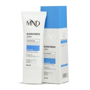 لوسیون ضد آفتاب با فاکتور حفاظتی 90 (SPF 90) بی رنگ MND مناسب پوست چرب